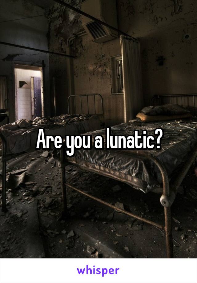 Are you a lunatic?