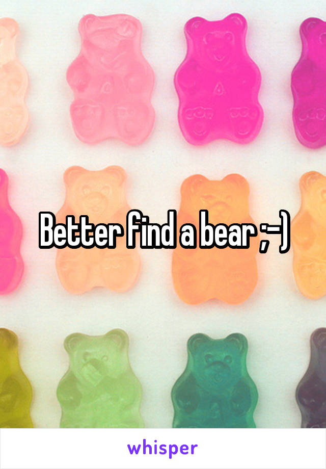 Better find a bear ;-)