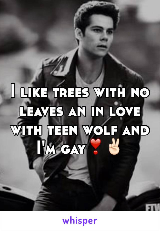 I like trees with no leaves an in love with teen wolf and I'm gay❣✌🏻️