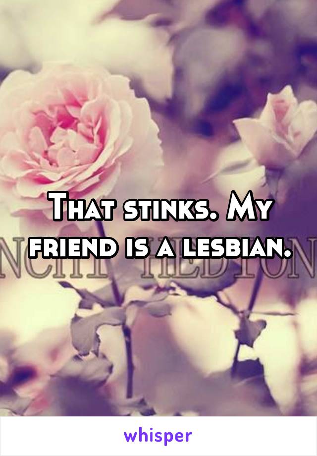 That stinks. My friend is a lesbian.