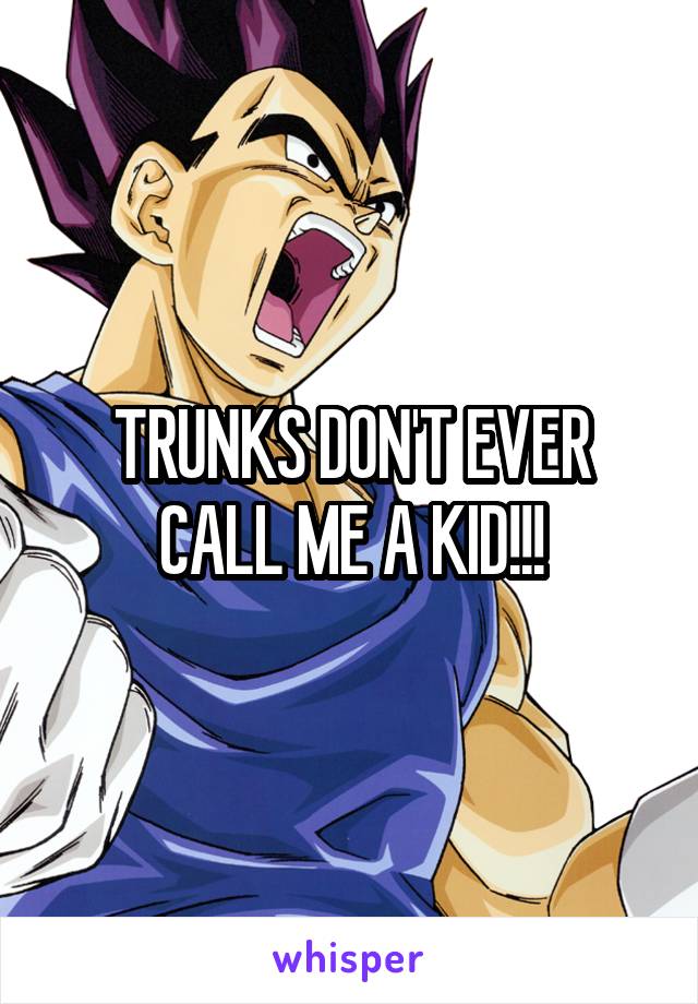 TRUNKS DON'T EVER CALL ME A KID!!!