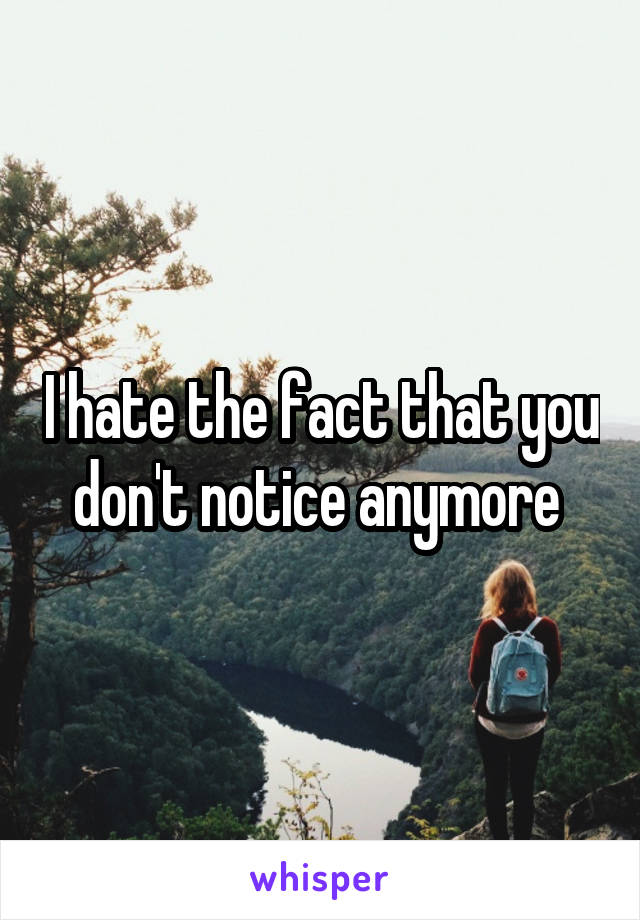 I hate the fact that you don't notice anymore 