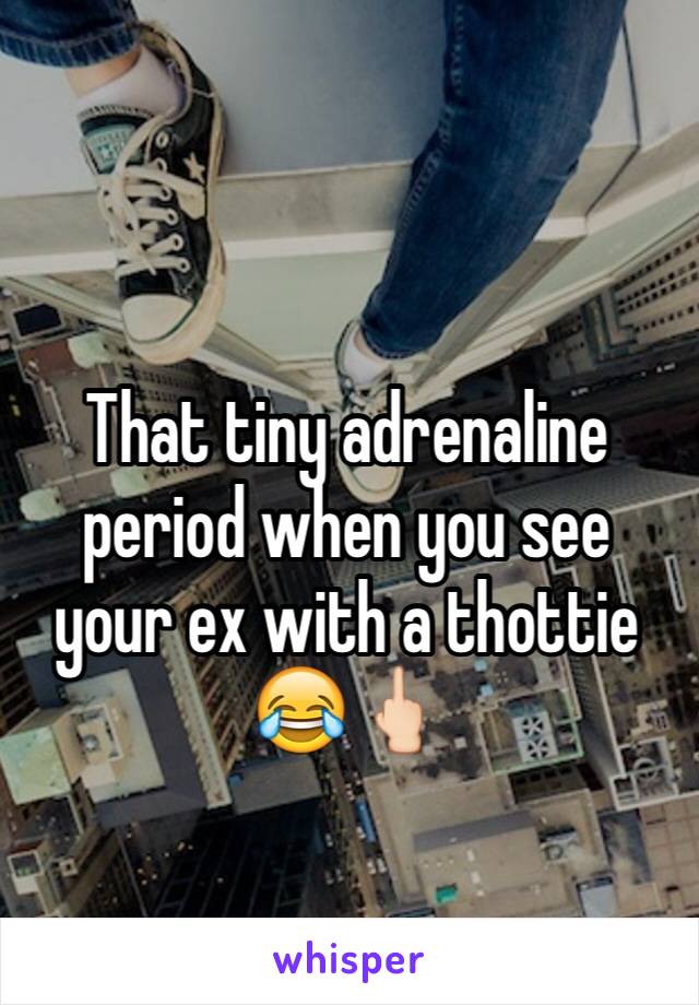 That tiny adrenaline period when you see your ex with a thottie 😂🖕🏻