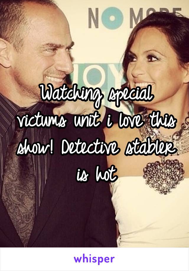 Watching special victums unit i love this show! Detective stabler is hot