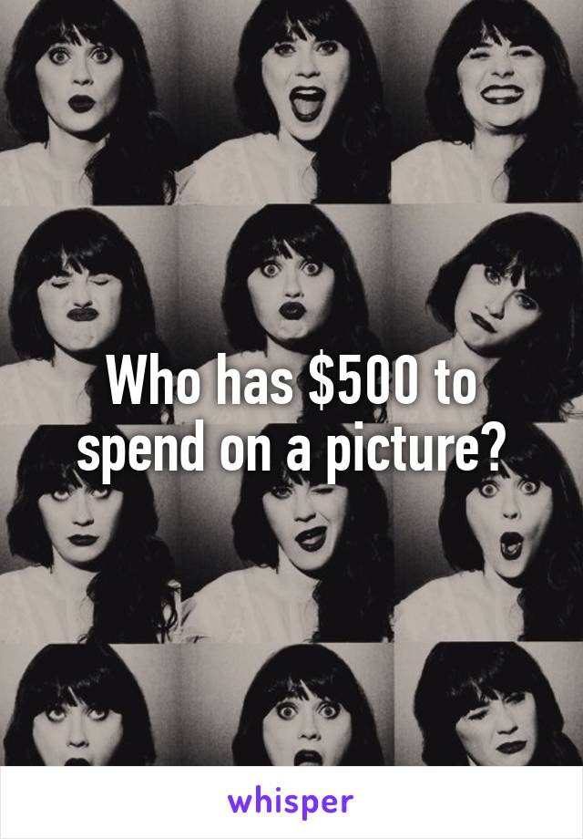 Who has $500 to spend on a picture?