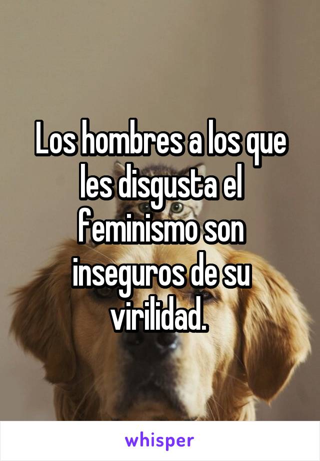 Los hombres a los que les disgusta el feminismo son inseguros de su virilidad. 