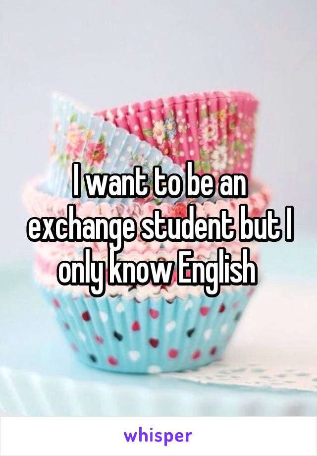 I want to be an exchange student but I only know English 