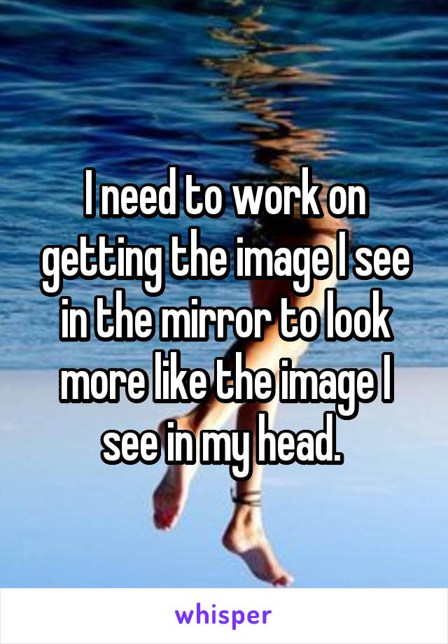 I need to work on getting the image I see in the mirror to look more like the image I see in my head. 