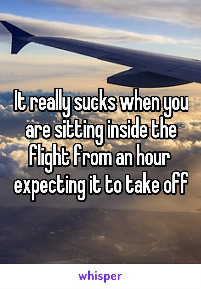 It really sucks when you are sitting inside the flight from an hour  expecting it to take off