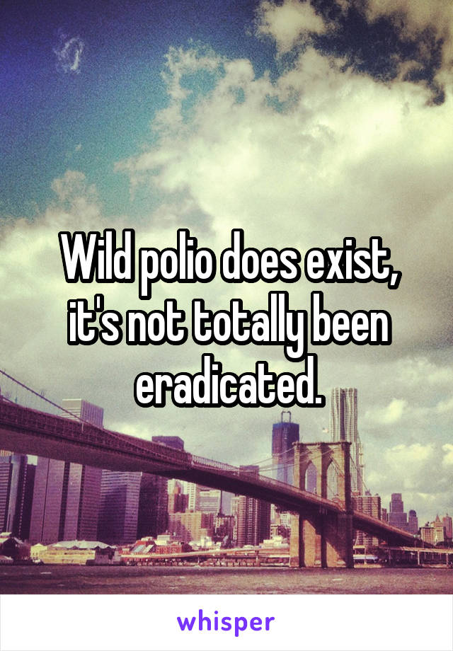 Wild polio does exist, it's not totally been eradicated.