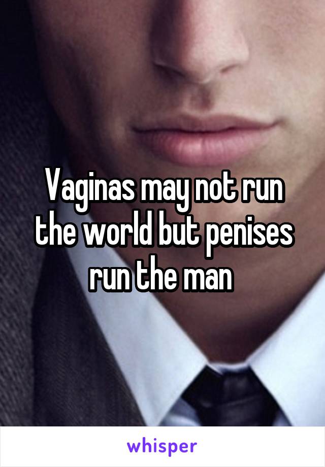 Vaginas may not run the world but penises run the man 