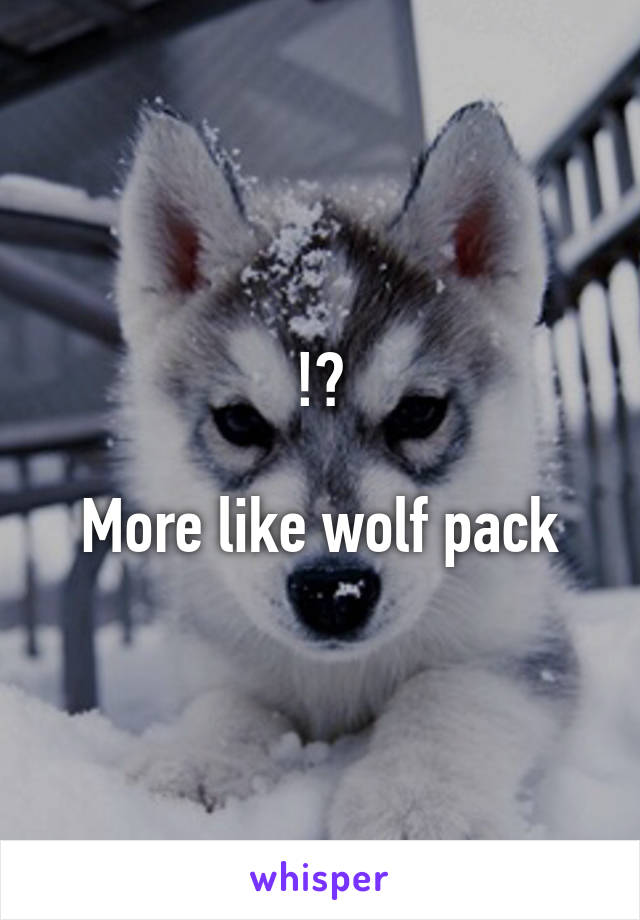 !?

More like wolf pack