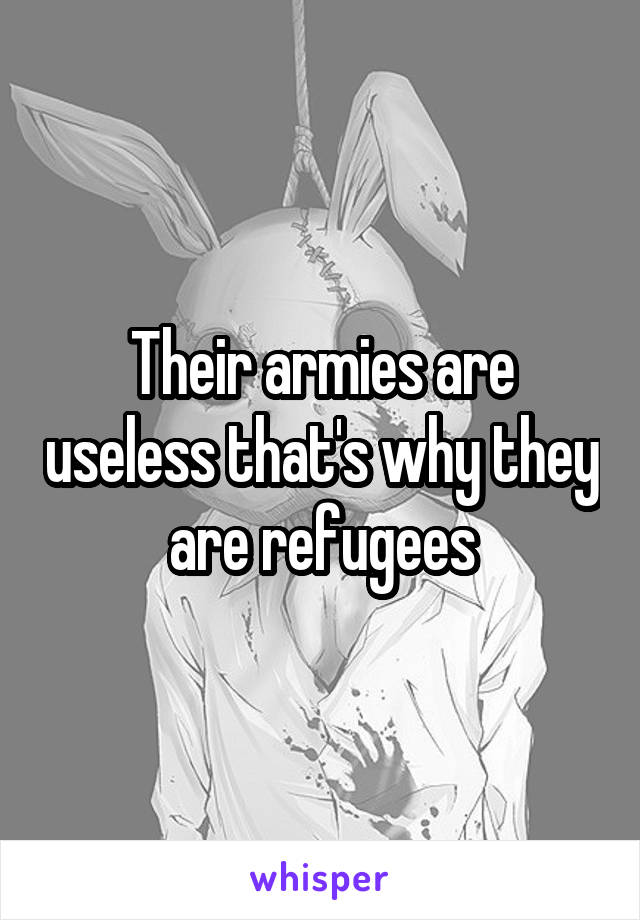 Their armies are useless that's why they are refugees