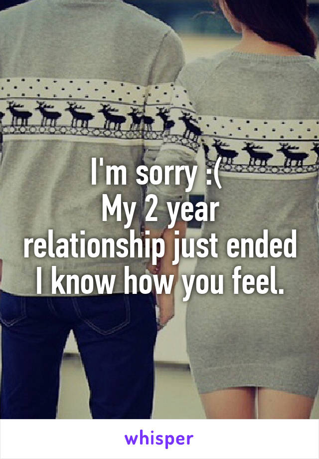 I'm sorry :( 
My 2 year relationship just ended I know how you feel.