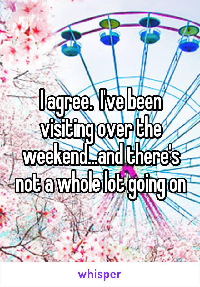 I agree.  I've been visiting over the weekend...and there's not a whole lot going on