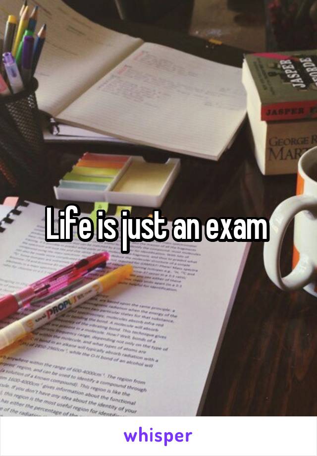Life is just an exam 