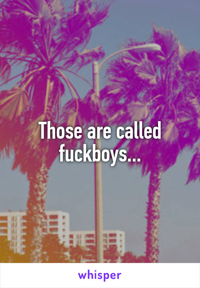 Those are called fuckboys...