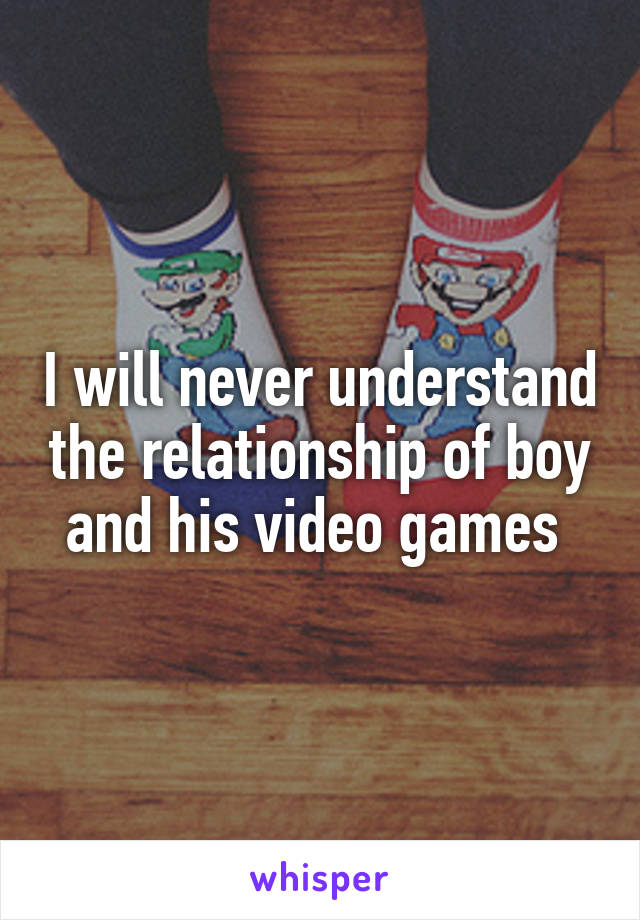 I will never understand the relationship of boy and his video games 