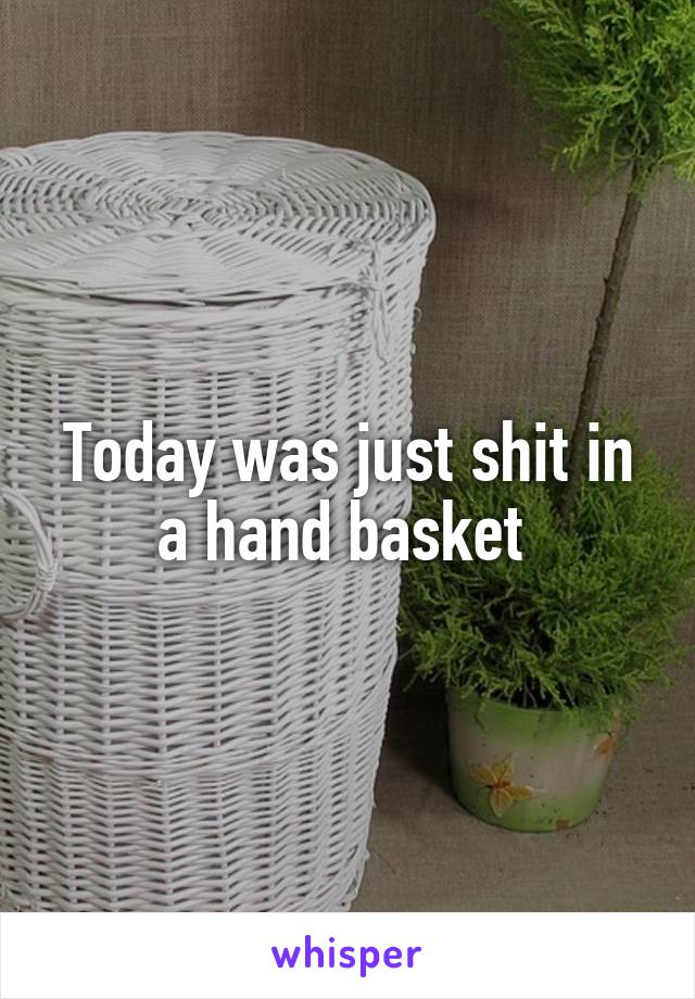 Today was just shit in a hand basket 