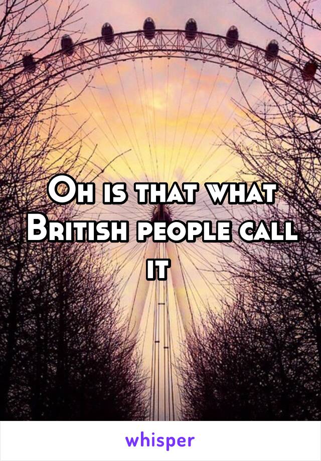 Oh is that what British people call it 