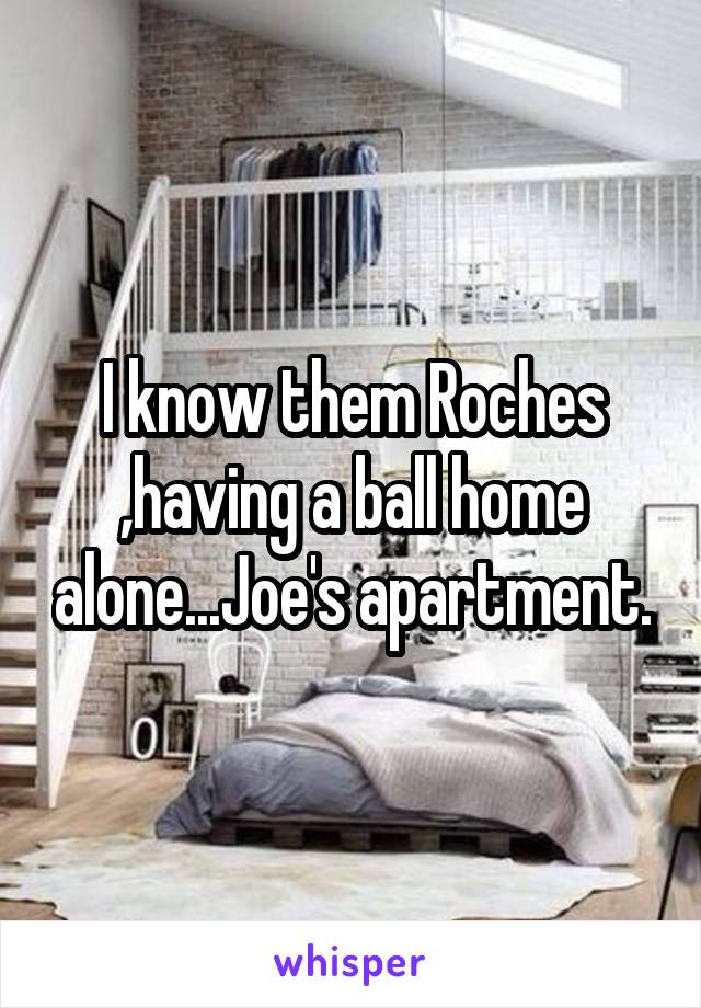 I know them Roches ,having a ball home alone...Joe's apartment.