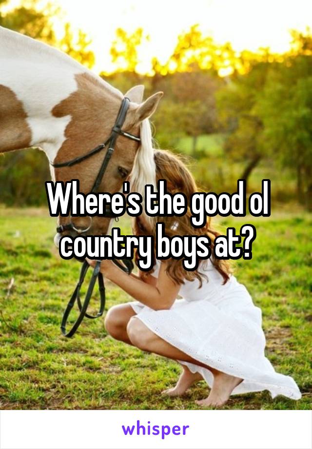 Where's the good ol country boys at?