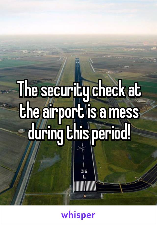 The security check at the airport is a mess during this period!