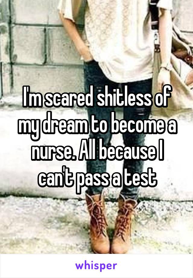 I'm scared shitless of my dream to become a nurse. All because I can't pass a test