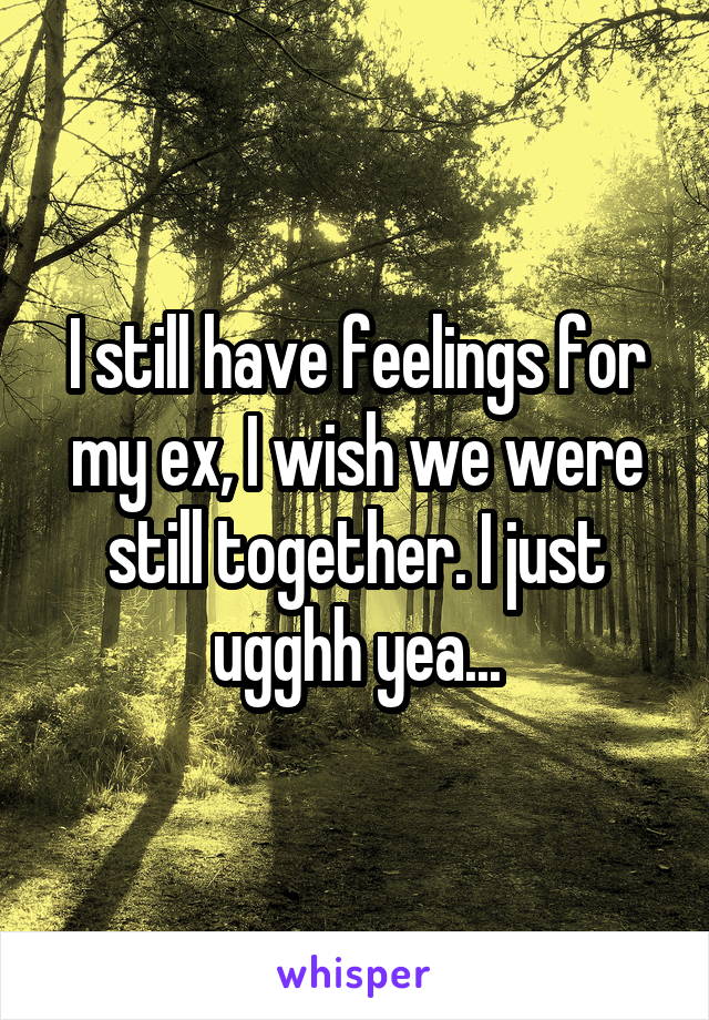 I still have feelings for my ex, I wish we were still together. I just ugghh yea...