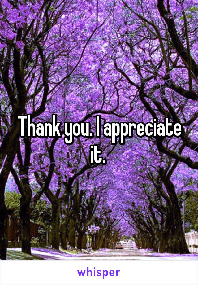 Thank you. I appreciate it. 