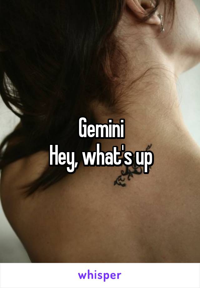 Gemini
Hey, what's up