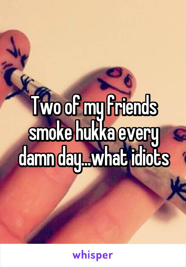 Two of my friends smoke hukka every damn day...what idiots