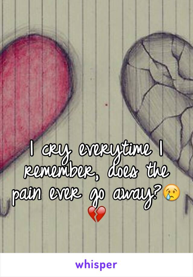 I cry everytime I remember, does the pain ever go away?😢💔