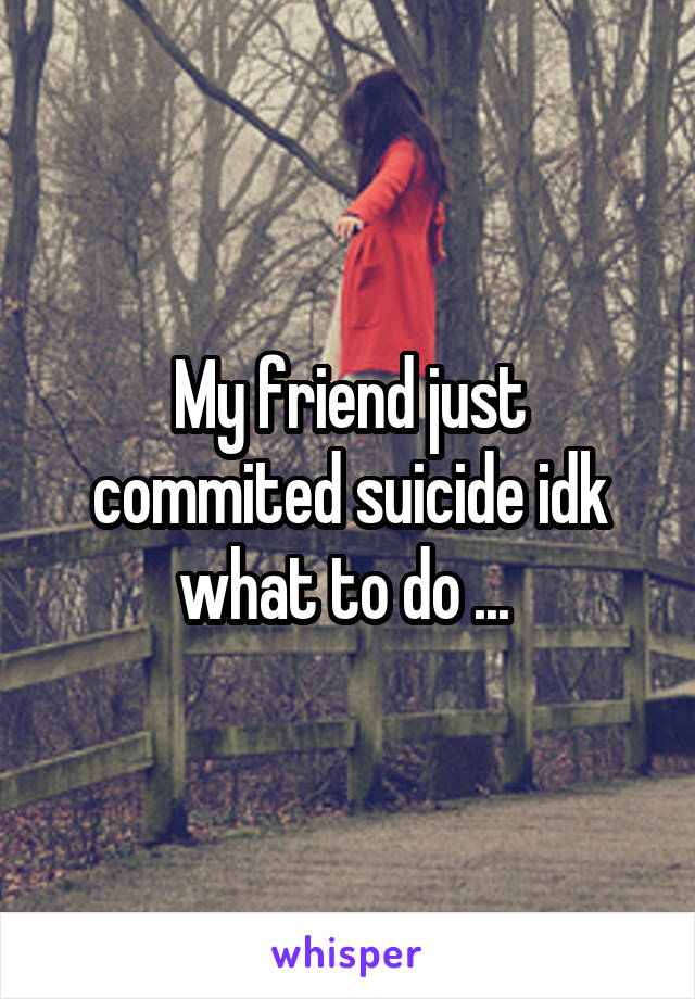 My friend just commited suicide idk what to do ... 