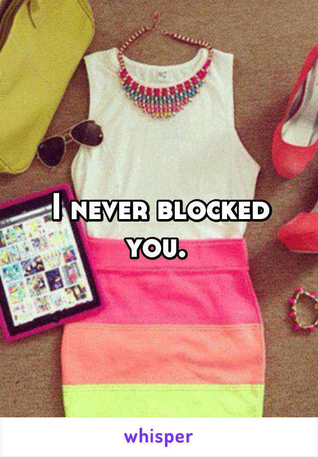 I never blocked you. 