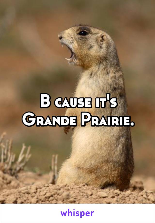 B cause it's Grande Prairie.