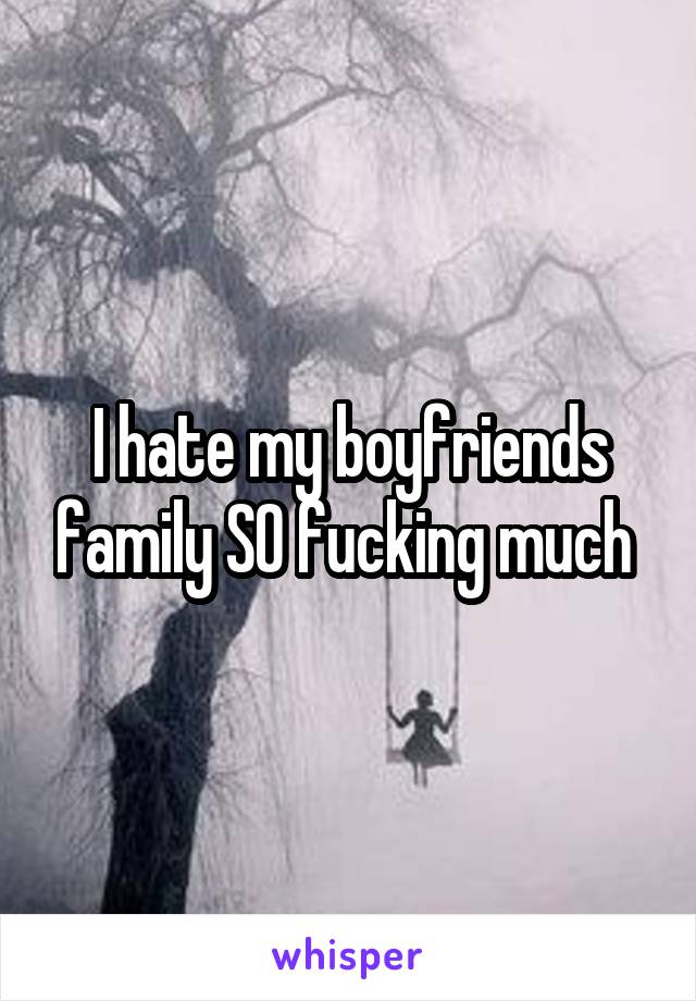 I hate my boyfriends family SO fucking much 