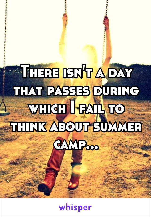 There isn't a day that passes during which I fail to think about summer camp...