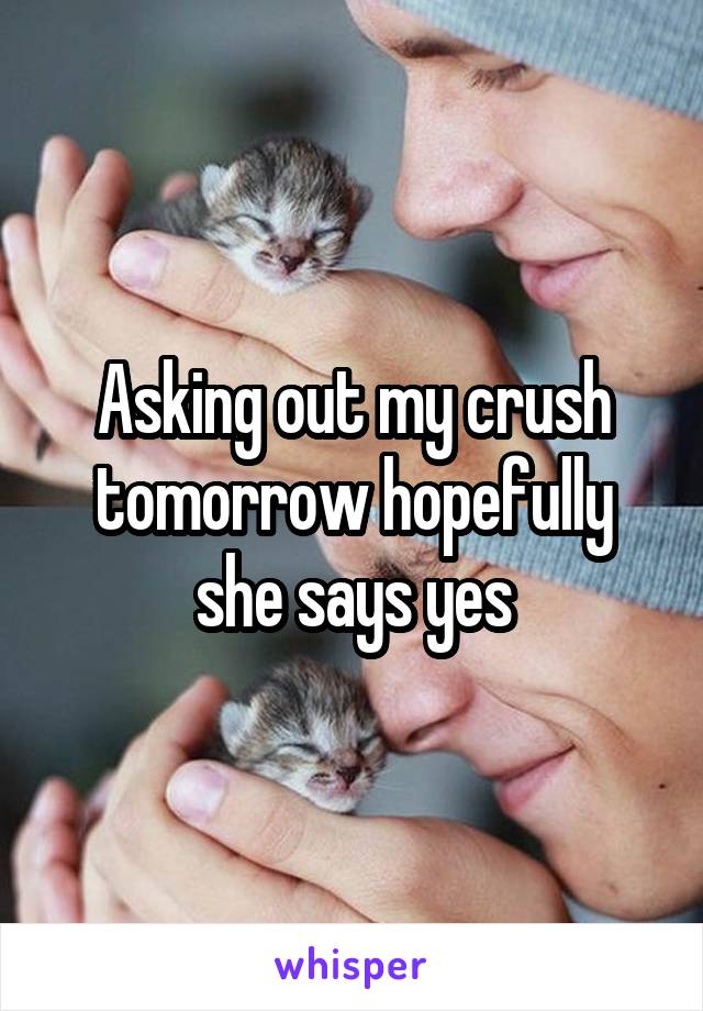 Asking out my crush tomorrow hopefully she says yes