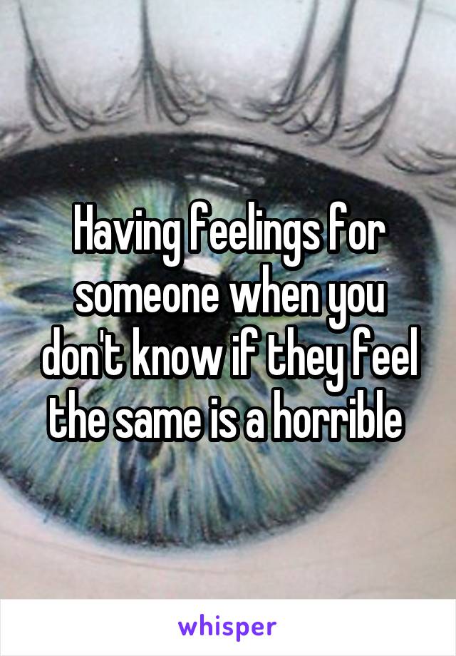 Having feelings for someone when you don't know if they feel the same is a horrible 