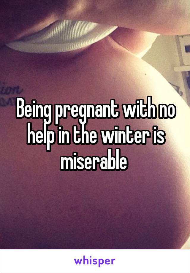 Being pregnant with no help in the winter is miserable 