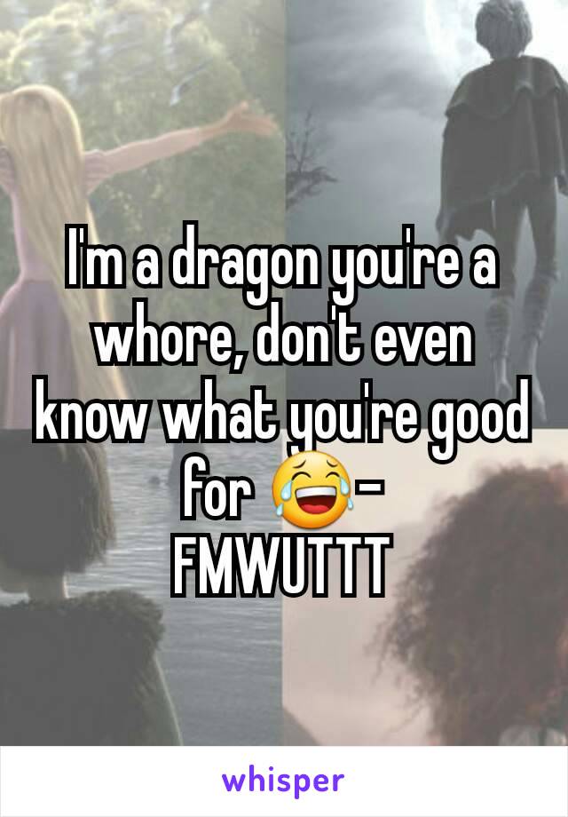 I'm a dragon you're a whore, don't even know what you're good for 😂-
FMWUTTT