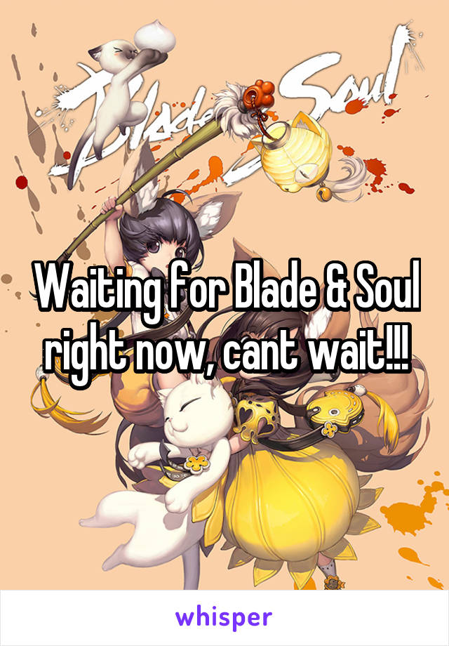 Waiting for Blade & Soul right now, cant wait!!!