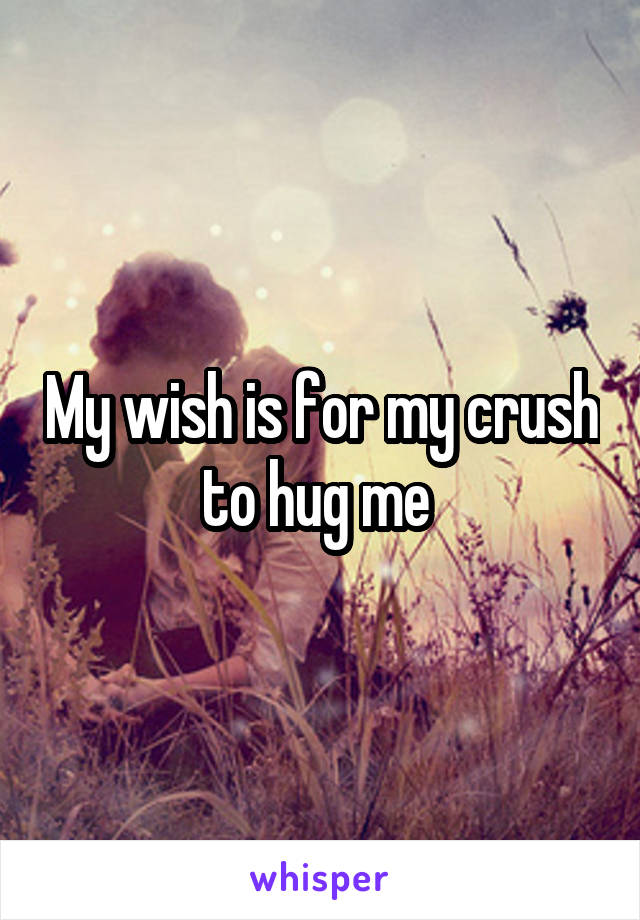 My wish is for my crush to hug me 