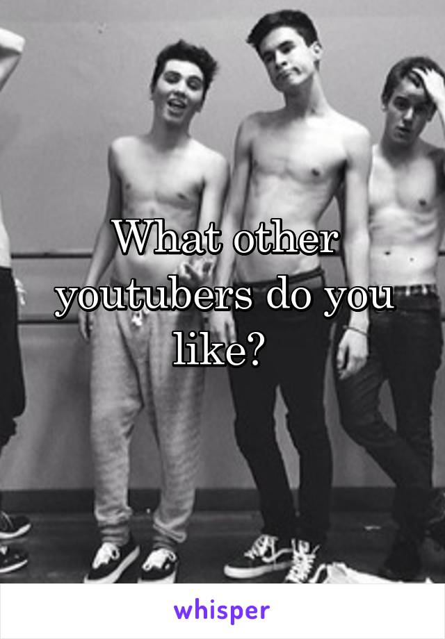 What other youtubers do you like? 
