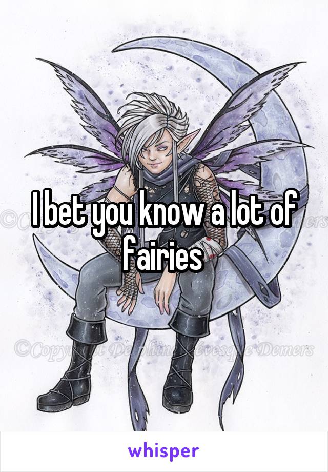 I bet you know a lot of fairies 