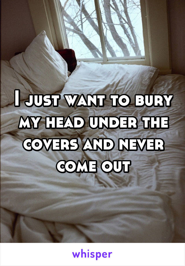 I just want to bury my head under the covers and never come out