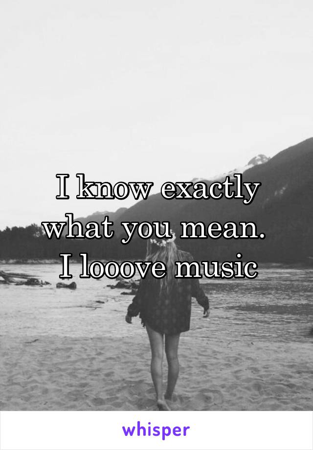 I know exactly what you mean. 
I looove music