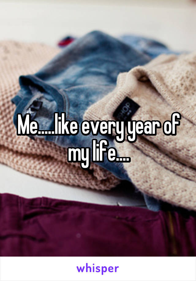 Me.....like every year of my life....