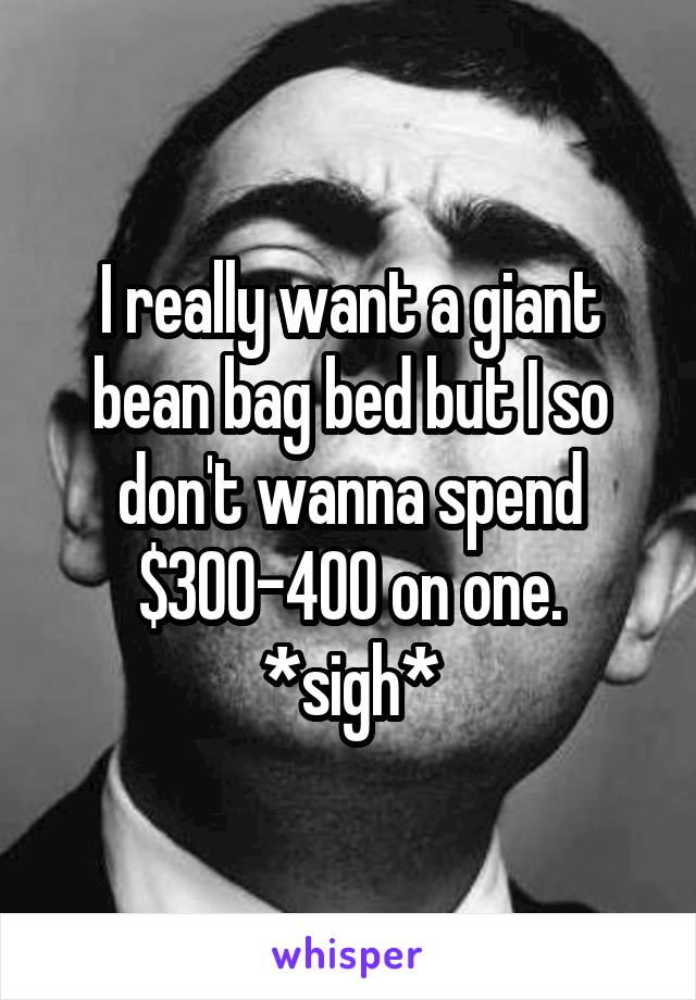 I really want a giant bean bag bed but I so don't wanna spend $300-400 on one.
*sigh*